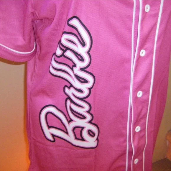 Barbie Pink Baseball Jersey West Coast Barbie Logo Women's Sizes NWT - Picture 9 of 14